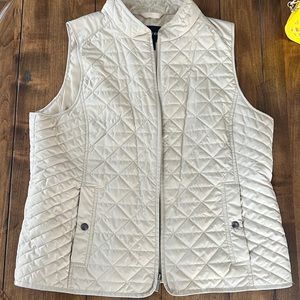 Lands End Lightweight Quilted Beige Vest